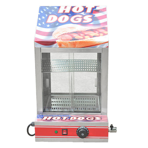 Commercial Fast Food Hot Dog Display Steamer Warmer Double‑Layer <b>Glass</b> <b>Door</b> Thermostat Control Food Warming Showcase - Product Image 2