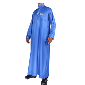 Ropa musulmana tradicional de nuevo diseño de alta calidad, tela brillante, manga larga, hombres musulmanes, Thobes - Product Image 4