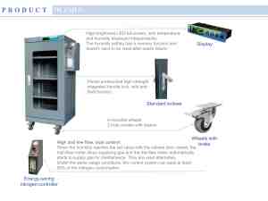 خزانة نيتروجين عالية الكفاءة وموفرة للطاقة بسعة 160 لتر ونسبة رطوبة من 1% إلى 60%، مناسبة للإلكترونيات/الأجهزة الطبية/الطاقة الجديدة/الأشباه الموصلات - Product Image 5
