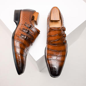 Zapatos Oxford de Hombre con Cordones, de Cuero Genuino con Patrón, Suela de Goma, para Todas las Temporadas, Estilo Británico, Casual, para Novio, Boda - Product Image 1
