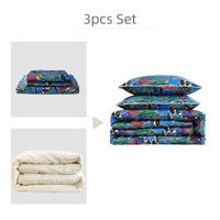 Prêt à Expédier Ensemble Combinaison à Prix Réduit Coton Impression Numérique Luxe 3pc Ensemble de Draps de Literie et Couette