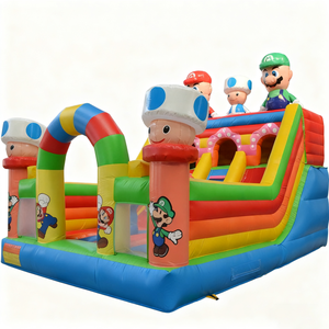 Castillo Inflable Comercial de Mario con Tobogán para Niños, Casa de Brinco Inflable para <span class=keywords><strong>Alquiler</strong></span> en Fiestas - Product Image 1
