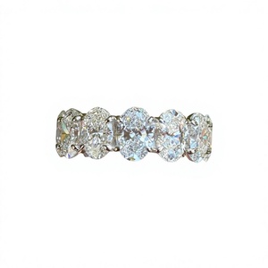 Bague ovale en argent sterling 925 avec diamant de laboratoire pour femme, bague de fiançailles de luxe, élégante, bijoux de mariage - Product Image 1
