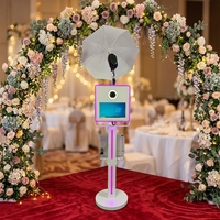 Xingruijia XRJ 2026 Photomaton ovale en métal avec écran tactile 15,6 pouces, conception étanche, ventilateur de refroidissement RGB, appareil photo d'impression en libre-service, 200 kg