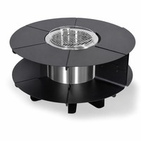 Grill multifonction en acier de qualité supérieure moderne avec allumage automatique et foyer de cuisson à double combustion