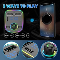 Chargeur de voiture Bluetooth BT5.3, lecteur MP3 pour voiture, prend en charge l'insertion de carte TF et la charge rapide 5V 2.4A avec lumière ambiante colorée