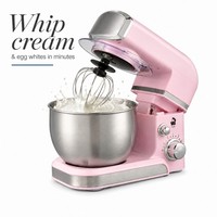 Batteur sur socle SOHEF 3,5 L pour la pâtisserie à domicile, 700 W, compact, 6 vitesses avec crochet pétrisseur, fouet et batteur, certifié CB CE ETL GS