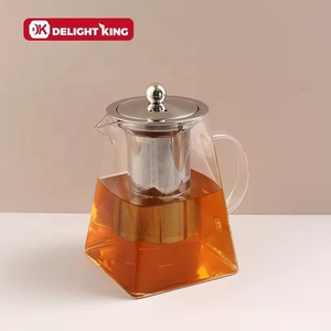 Teiera in Vetro Borosilicato Ecologica Moderna Delight King, Resistente al Calore 400°C, Set da Tè con Logo/Confezione Personalizzati - Product Image 4