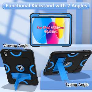 Con portapenne e robusto cavalletto per <span class=keywords><strong>Apple</strong></span> 2022 <span class=keywords><strong>iPad</strong></span> 10th Gen custodia per <span class=keywords><strong>Tablet</strong></span> bambini per 10.9 pollici - Product Image 2