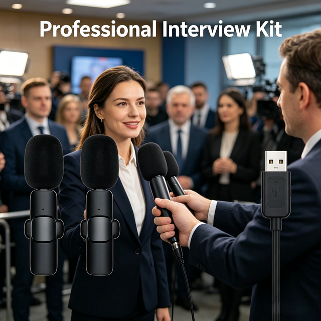 Plug-Play Type-C Wireless Noise Cancelling Lapel Mic for Live Streaming Vlog Video Recording