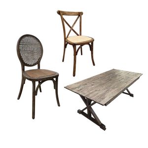 Français À Manger Hôtel Château Location Chaise Événement Chaise À Dossier Croisé - Product Image 2