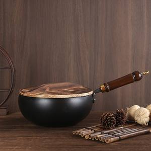 กระทะเหล็กทำมือแบบดั้งเดิมจางชิว ขนาด 24 ซม. ไม่เคลือบสารกันติด สำหรับผัดและตุ๋น - Product Image 5