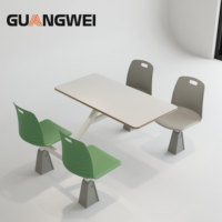 Table à manger moderne de luxe 4 places ensemble de chaises pour restaurant cantine école cafétéria hôtel hôpital panneau personnalisé meubles en bois