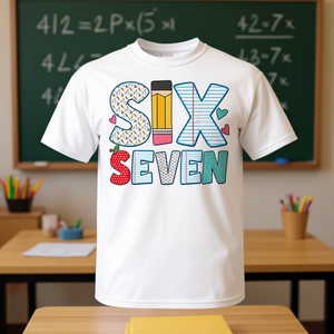 Camiseta Six Seven 6 7 Meme Teacher para niñas - Product Image 1