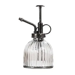 Pulverizadores com sistema de nebulização de jardim 2L vintage, novo, com garrafa de vidro decorativa, bomba de rega para exterior, mini condição