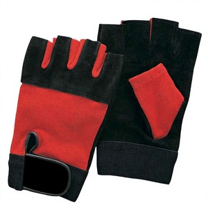 SAIBRO Half Finger Gym Gloves Suede <b>Weight</b> Lifting Fitness Workout Unisex Red Black High Quality Custom Made Gym Gloves - Product Image 3