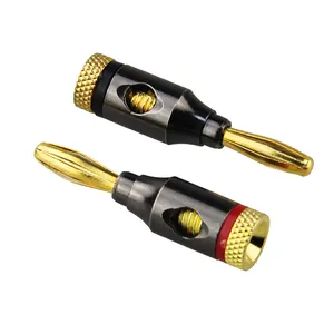 High-Quality 4mm Copper Speaker Banana Plugs Gold Plated audio Speaker Dual Entry Banana Plugs Connectors