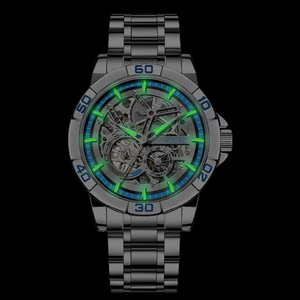 Reloj Mecánico Automático para Hombre, Multifuncional, Resistente al Agua 3BAR, Deportivo, con Correa de Caucho, Acero Inoxidable y Cristal de <span class=keywords><strong>Zafiro</strong></span> - Product Image 2