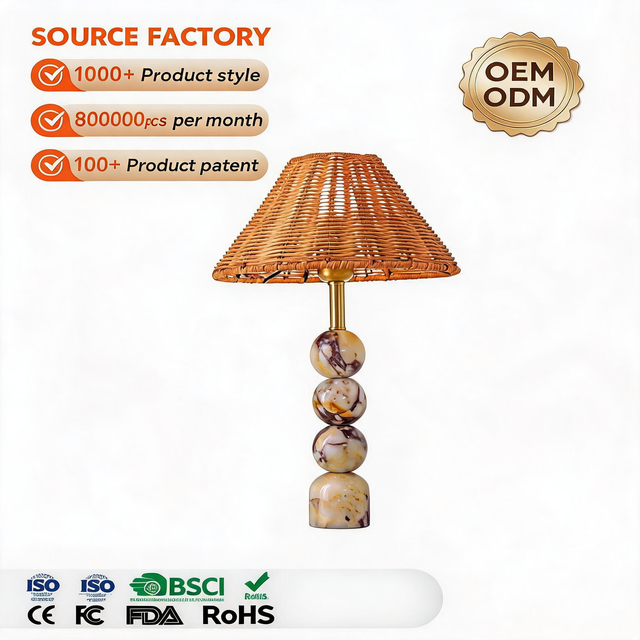 Bamboo Weaving, Marble, Plug-in, Switch, Dimming, Coffee Shop, Bar, Atmosphere LED Lights