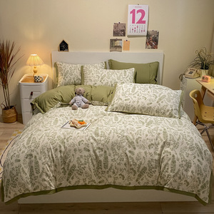 Venta al por mayor de ropa de cama de algodón lavada estilo pastoral retro de clase A de grado materno e infantil, conjunto de algodón de cuatro piezas, conjunto de tres piezas - Product Image 3