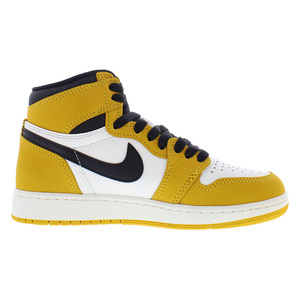 Zapatillas de baloncesto Nike Air Jordan 1 Retro High de cuero original GS Yellow Ochre Black Sail - Product Image 2