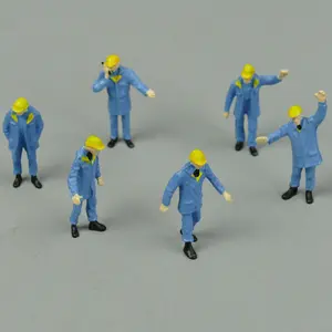 Yagao-figuras de ingeniería azul, Material de resina 1:50, 6 trabajadores diferentes pueden soportar operario de 4-5CM de altura, modelo de maquinaria de partido