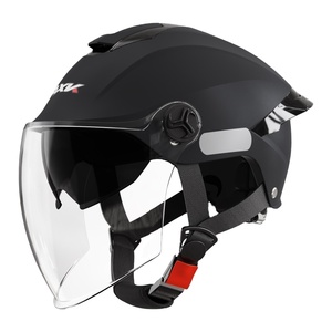 Casques de moto électriques à batterie, vente chaude, été, double miroir, demi-casque pour hommes et femmes, toutes saisons - Product Image 1