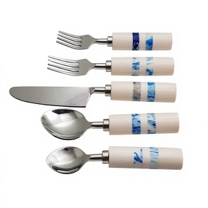 Hot Pieces 5-Piece Home Kitchen Knife Fork Spoon Flatware Set Silverware Finishing Stainless Steel Modern Design Party Use - Product Image 1