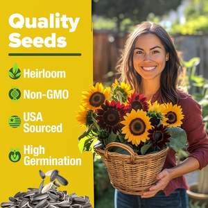 Home Grown 1000 + Paquets de <span class=keywords><strong>tournesol</strong></span> 8 variétés de nains sauvages Lemon Queen Autumn Beauty Sunspot Velvet Valentine's Day - Product Image 3