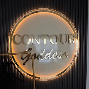 New Acrylic Sign <b>Mirror</b> Gold Logo Customized Salon Business Logo <b>Wall</b> Logo 3D Backlit Sign - Product Image 3