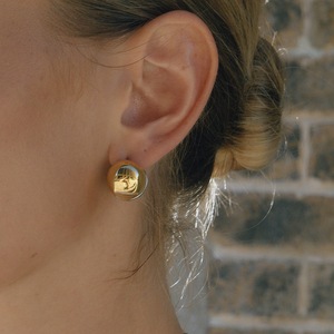 Stainless Steel Ball <b>Cuff</b> <b>Earrings</b> Hollow Hemispherical Geometric Design Fashion Jewelry - Product Image 2