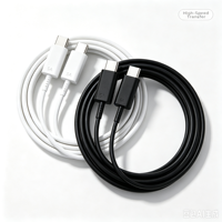 Kabel Pengisian Cepat 5A Tipe-C ke Tipe-C untuk Ponsel Pintar 1M Warna Hitam Putih 10 20 21 22 23 Harga Pabrik