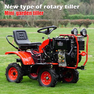 Vendite di fabbrica 4WD Farm Garden15HP Mini motozappa 12HP 10HP trattore libero con gomma solida trinciatrice aratro aratro rimorchio