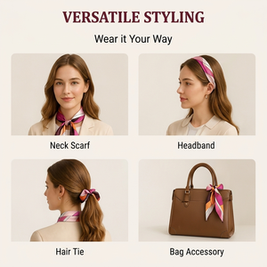 Custom Printed Silk Square Scarf Custom Logo Bandana <b>Head</b> Scarf Private Label Low MOQ Factory - Product Image 5