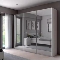Portes de placard coulissantes autoportantes avec miroir pleine longueur, armoire miroir moderne pour chambre, salon, atelier, rangement
