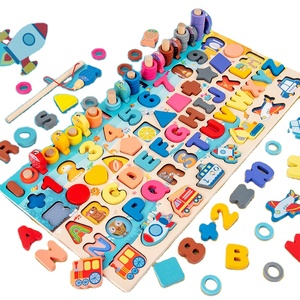 New trending 7 in 1 Fishing Count Numbers Matching Digital Shape Board Puzzle Toy Wholesale Montessori math toys for children - Product Image 1