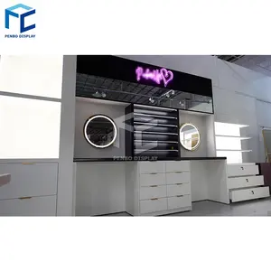 Trendy Cosmetic Shop Decoration Ideas Custom Retail Skincare Shop Interior Store Design Wooden Cosmetic Display Cabinet