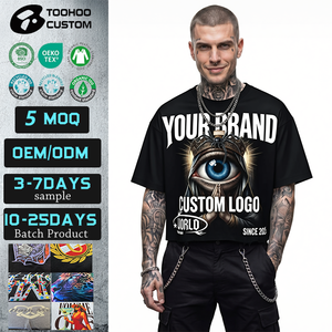 Camiseta de Hombre de 300 GSM, Tejida, 100% Algodón, Suave, Transpirable, Corte Holgado, Cuello Redondo, Manga Corta, con Logotipo Personalizado Impreso, Estilo Casual - Product Image 1