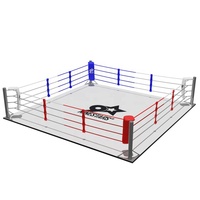 Anneau de boxe professionnel en acier en gros, plateforme de compétition surélevée, logo personnalisé, escalier d'entraînement pour Muay Thai et lutte
