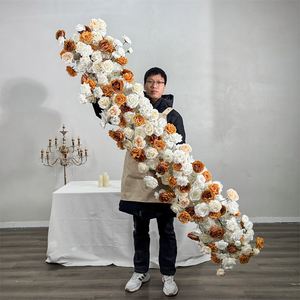 Populares caminos de mesa largos con flores blancas para otoño, caminos de mesa de alta calidad con flores para decoración del Día de la Madre - Product Image 1