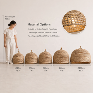 Lampada a Sospensione <span class=keywords><strong>in</strong></span> Rattan Intrecciato a Mano per Isola Cucina, Ristorante, Sala da Pranzo - Product Image 2