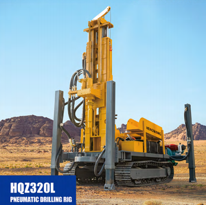 Foreuse hydraulique rotative HQZ-320L, alimentée au diesel, profondeur de forage 320 m, pour puits d'eau/géothermie/construction, pompe anti-poussière incluse - Product Image 1
