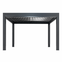 Pergola en aluminium insonorisée motorisée à lames orientables bioclimatiques pour balcon extérieur, imperméable et thermolaquée