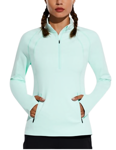 Nouveau Sweat à Capuche Femme à Col Montant Tricoté à Séchage Rapide avec Logo Frontal, Manches Longues, pour le Sport, la Course et le Yoga en Hiver - Product Image 2