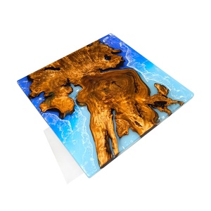 Nhà Máy Trực Tiếp <span class=keywords><strong>DIY</strong></span> Thiết Kế Sáng Tạo Hiện Đại Đồ Nội Thất Vuông Epoxy Nhựa Gỗ Bàn Ăn Bàn Cà Phê - Product Image 2