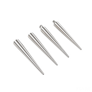 Stainless Steel <b>Long</b> Cone Pendant Spike Charm For DIY Jewelry Accessories Unisex Fashion Hip Hop <b>Necklace</b> Charms - Product Image 1