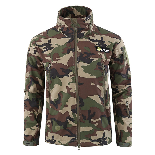 Custom Mens Sports Camo Warm Hoodie Green Waterproof Black Outdoor Combat Softshell Polar Fleece Navy Winter Tactical Jackets