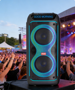 Caja de Subwoofer de 8 Pulgadas Amplificada con Luces LED de Colores Intermitentes, Altavoz de Plástico Profesional Tipo <span class=keywords><strong>Boombox</strong></span> 3 - Product Image 4