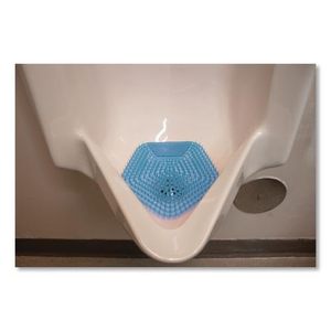 Écran anti-éclaboussures pour urinoir Boardwalk, lot de 10, parfum coton frais, bleu, désodorisant double face qui rafraîchit pendant 30 jours, fabriqué aux États-Unis - Product Image 3