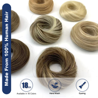 Extensions de cheveux humains lisses et doux, chignon, queue de cheval, perruque en chignon donut